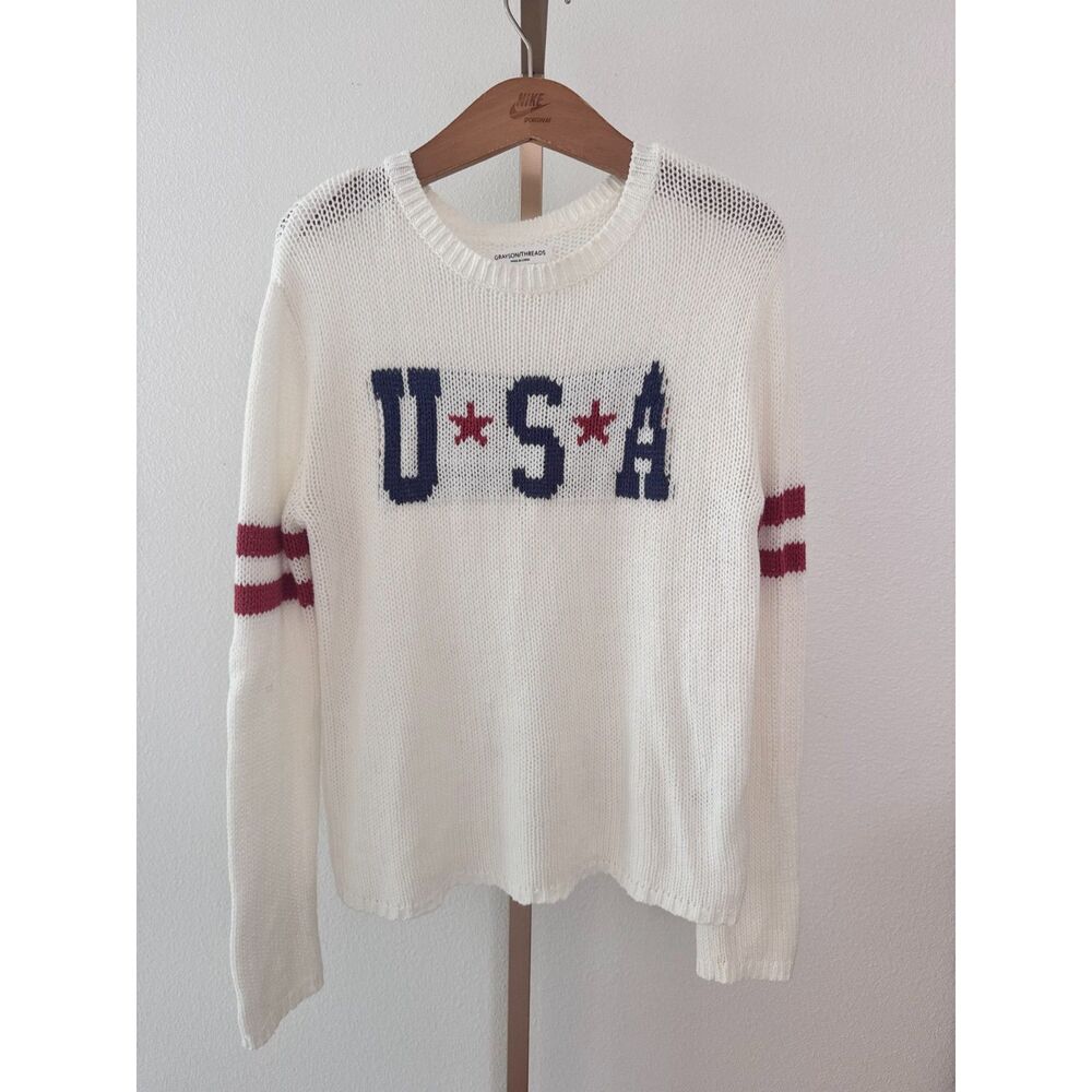 Grayson Threads Loose Knit Crew Sweater USA Size XS Americana